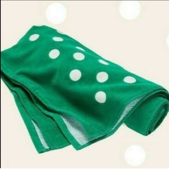kate spade Other - New Kate Spade Green Polka Dot Beach Towel